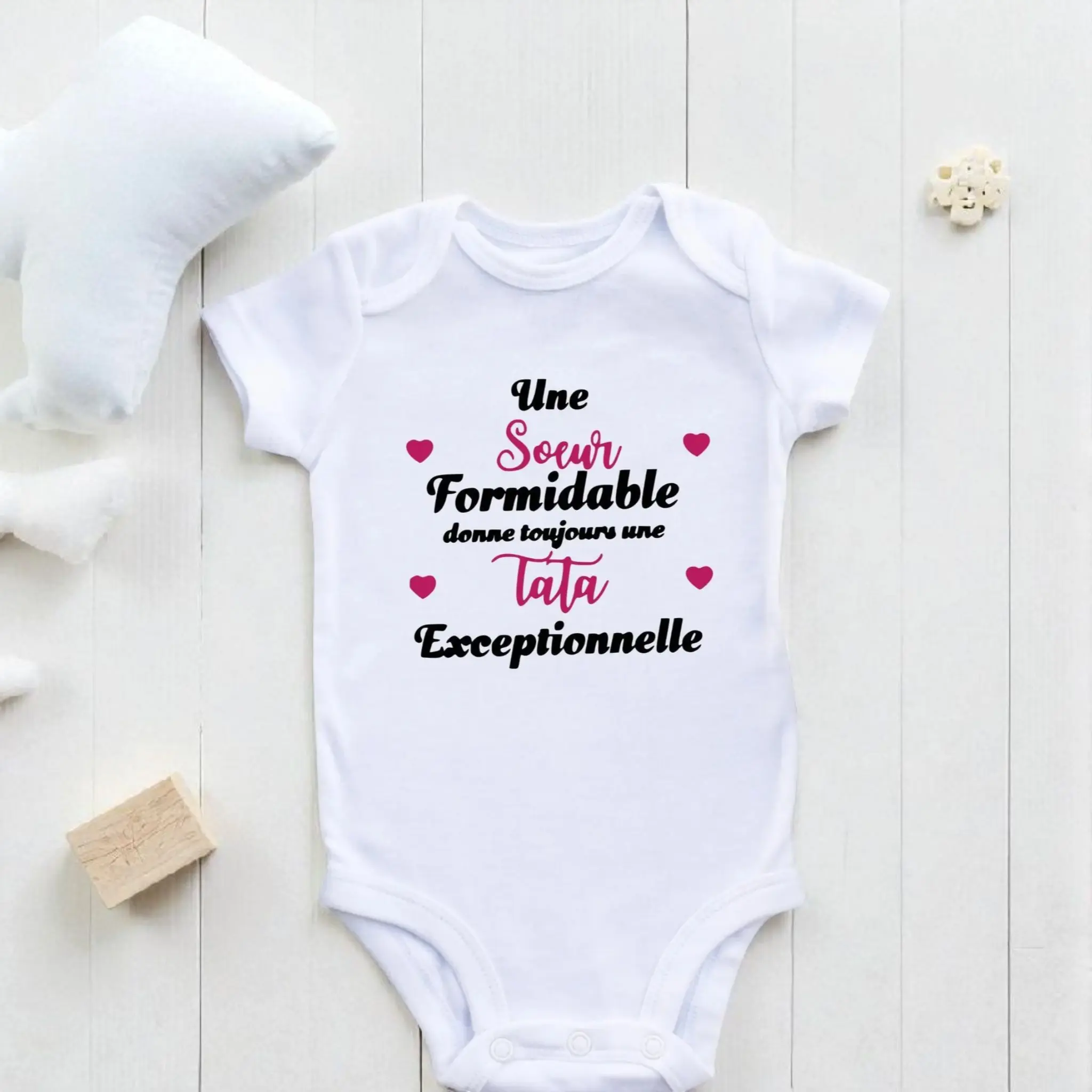 Body bébé annonce de grossesse – Message pour une sœur formidable Atelier Éclats d'Instants