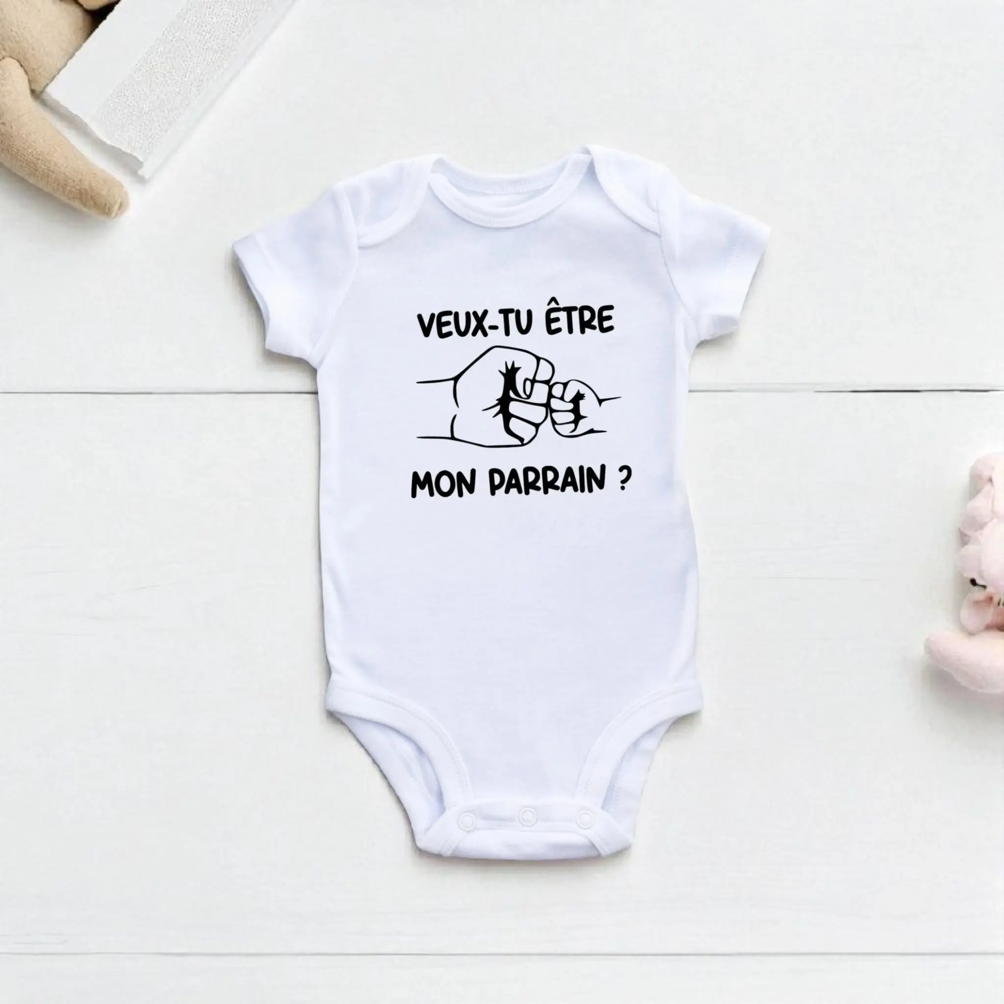 Body bébé “Veux-tu être mon parrain ?” – Idée originale pour demande de parrain Atelier Éclats d'Instants