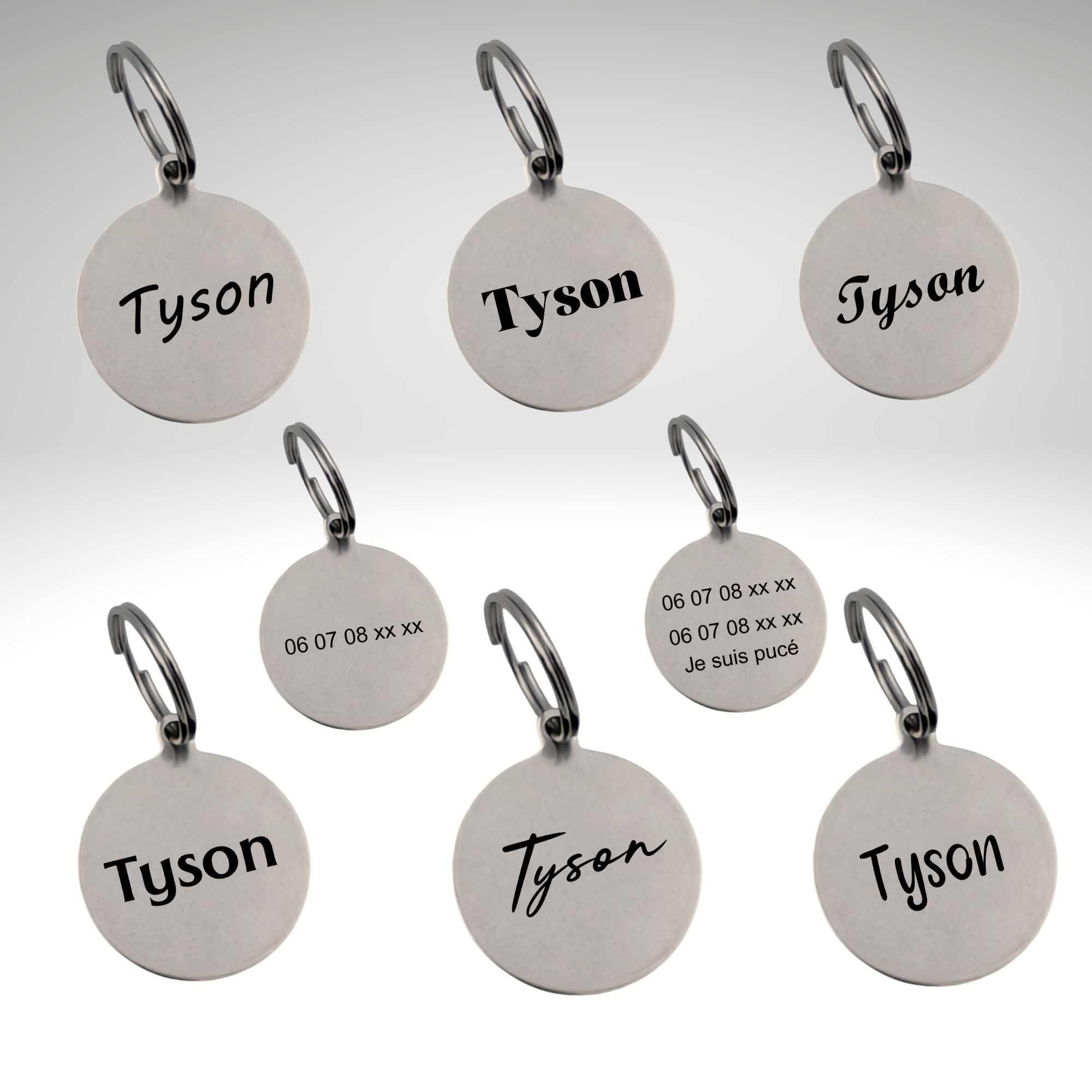 Médaille d’identification personnalisée pour chien – Gravure laser recto/verso 🐾 Atelier Éclats d'Instants