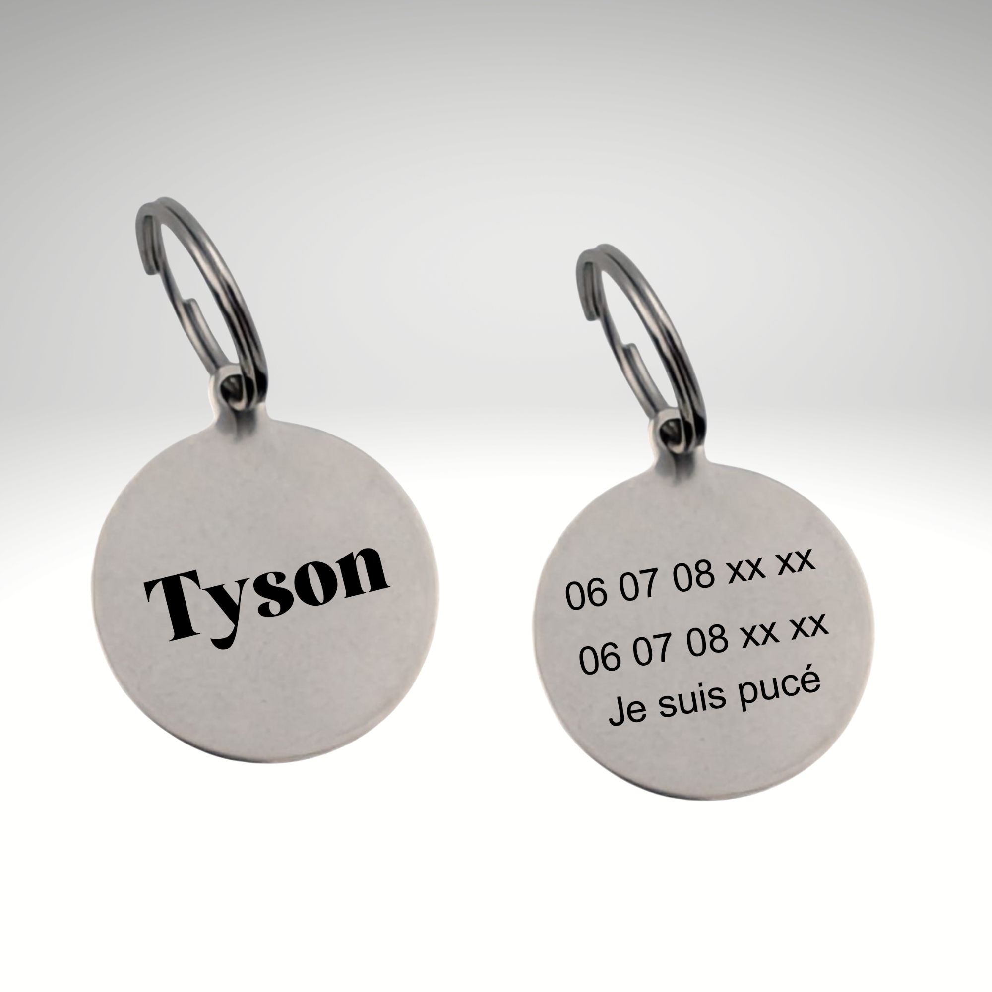 Médaille d’identification personnalisée pour chien – Gravure laser recto/verso 🐾 Atelier Éclats d'Instants
