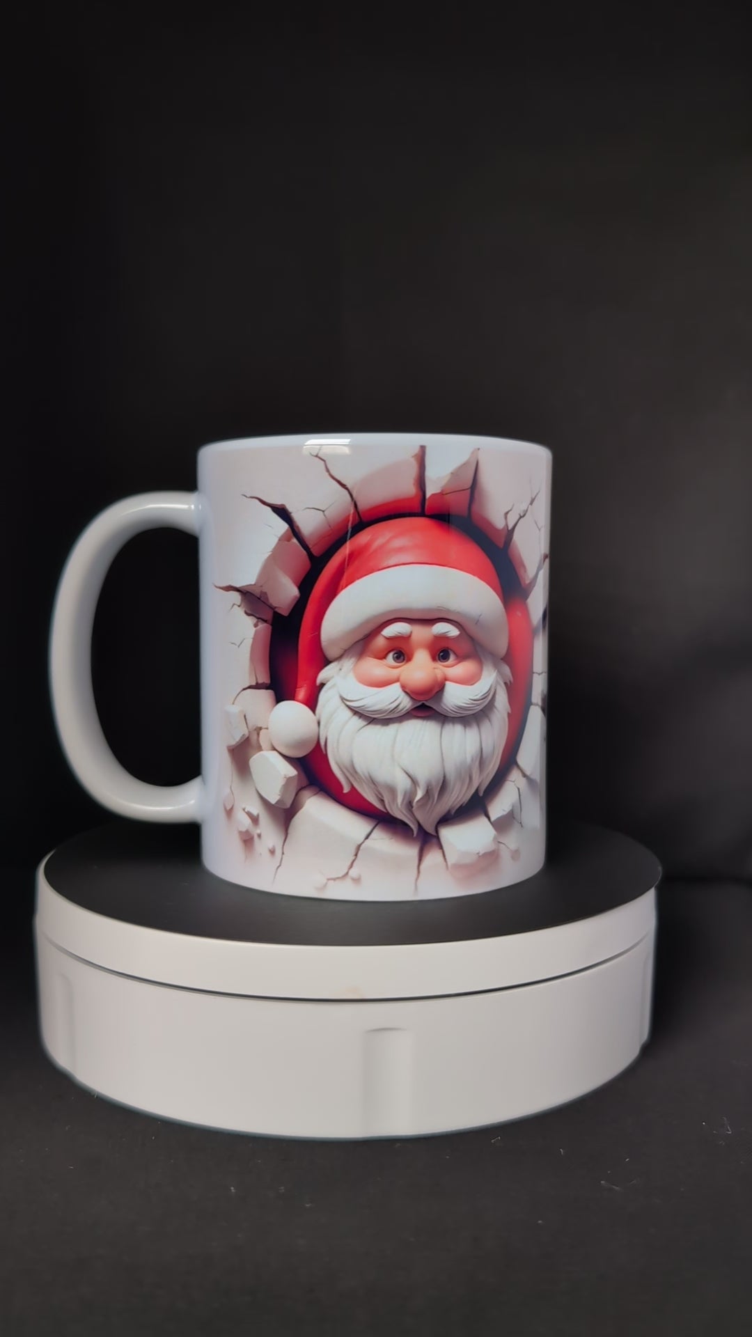 Tasse Père Noël 3D - Mug Original Effet Mur Cassé - Idée Cadeau de Noêl Festif 🎅