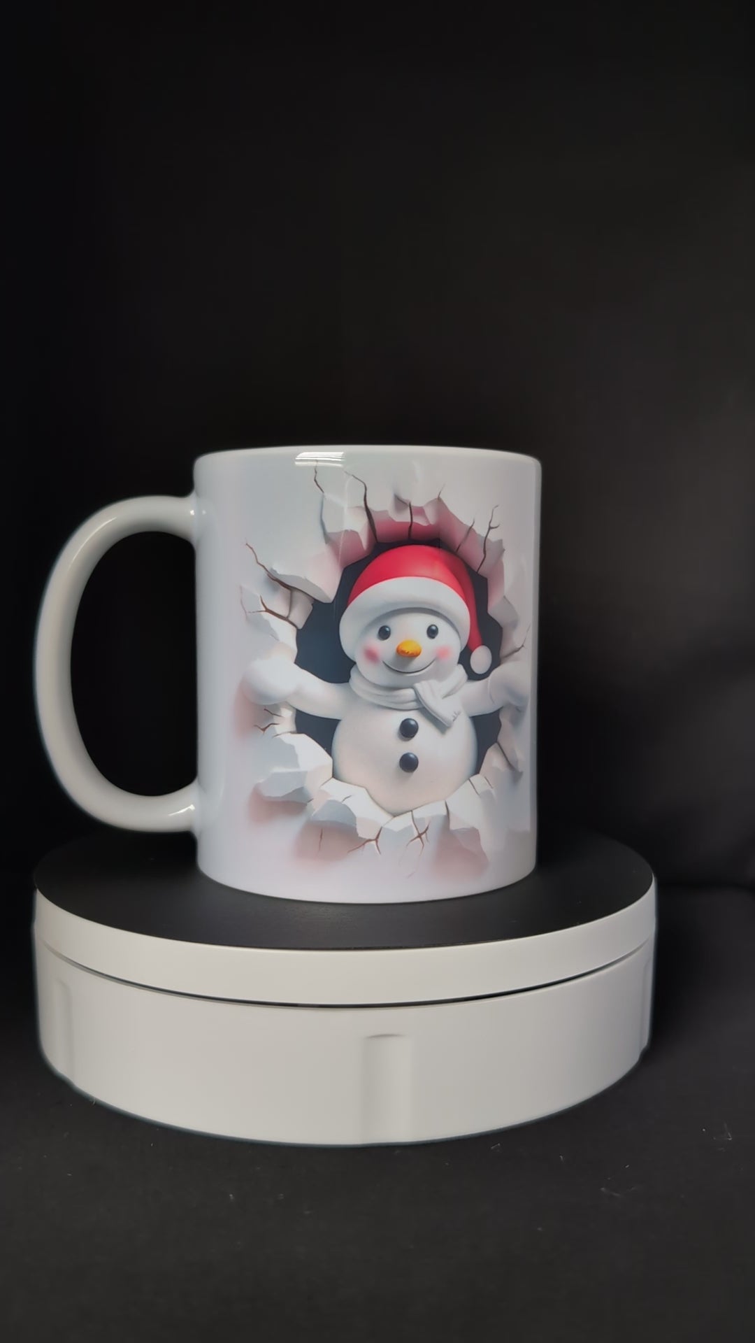 Tasse Bonhomme de neige 3D - Mug Original Effet Mur Cassé - Idée Cadeau de Noël Festif ☃️