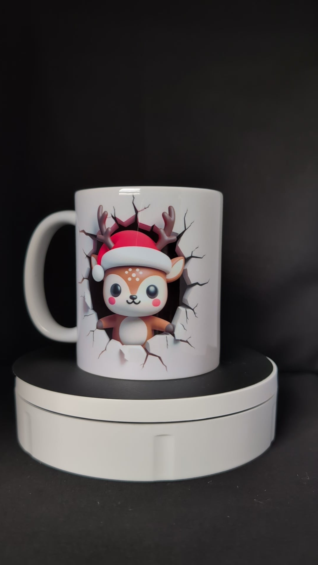 Tasse Renne de Noël 3D - Mug Original Effet Mur Cassé - Idée Cadeau de Noël Festif 🎅