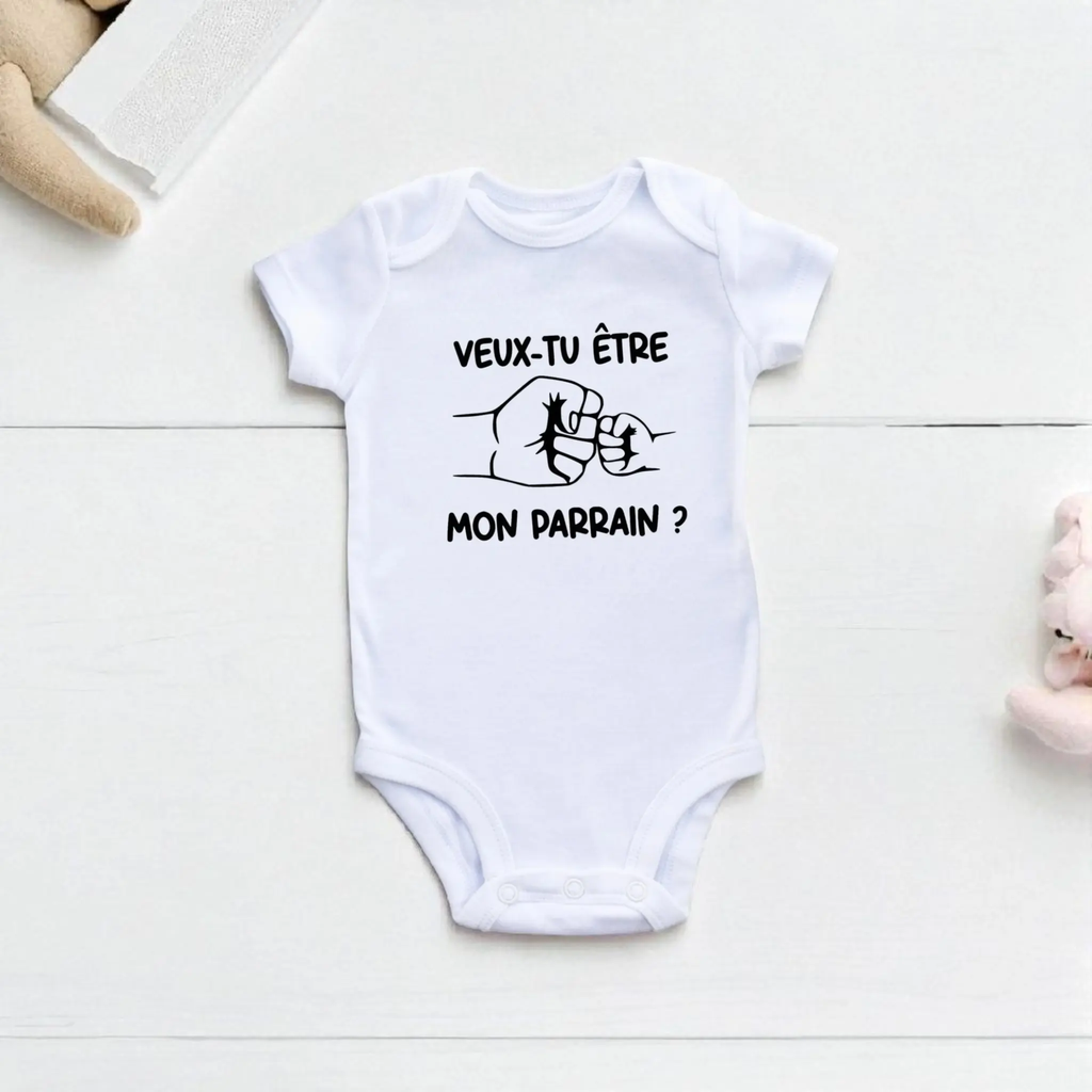 Body bébé “Veux-tu être mon parrain ?” – Idée originale pour demande de parrain Atelier Éclats d'Instants