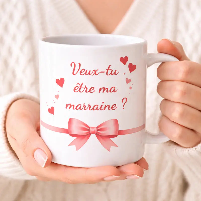 Mug “Veux-tu être ma marraine ?” – Cadeau original demande marraine Atelier Éclats d'Instants