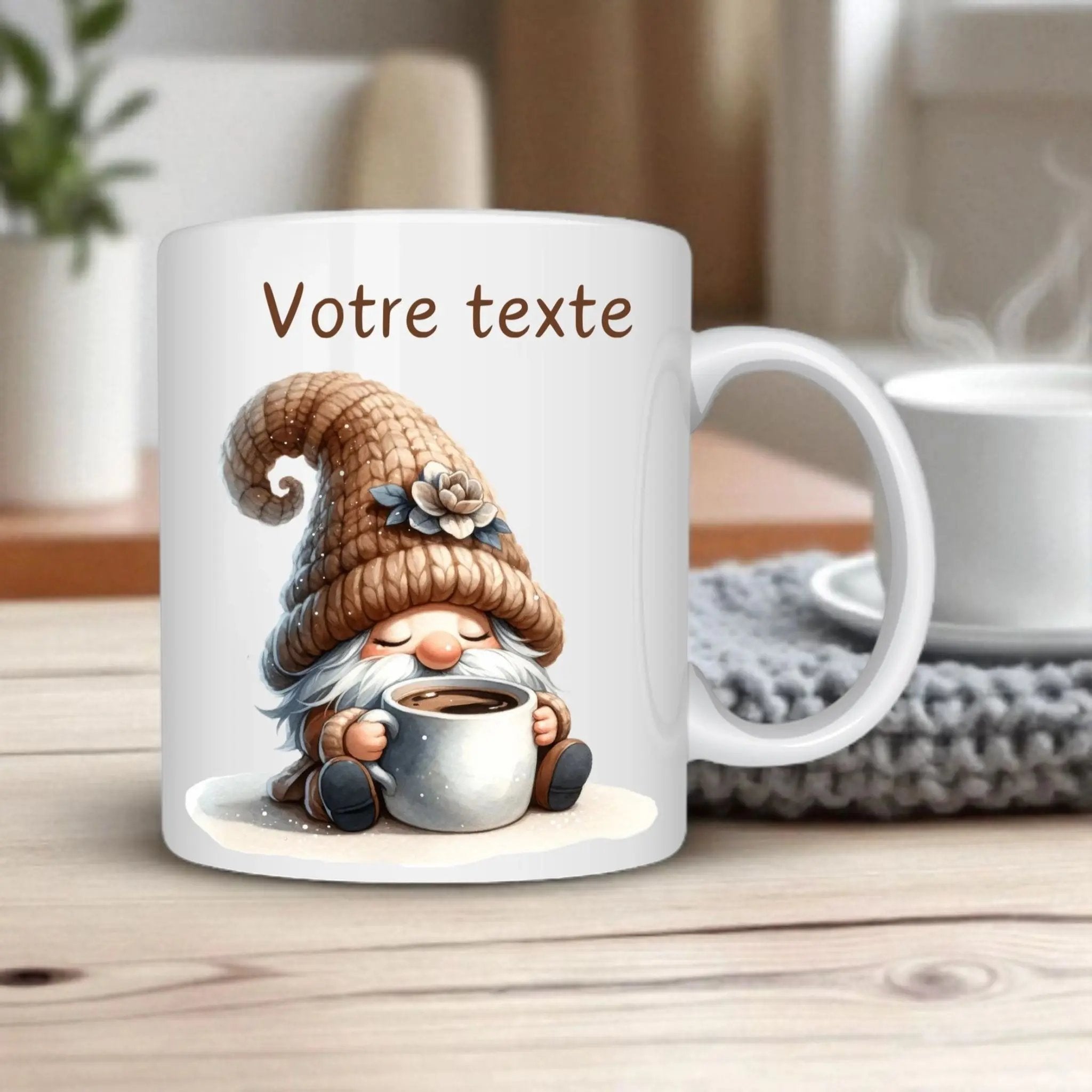 Mug personnalisable avec gnome – Cadeau original et cocooning Atelier Éclats d'Instants