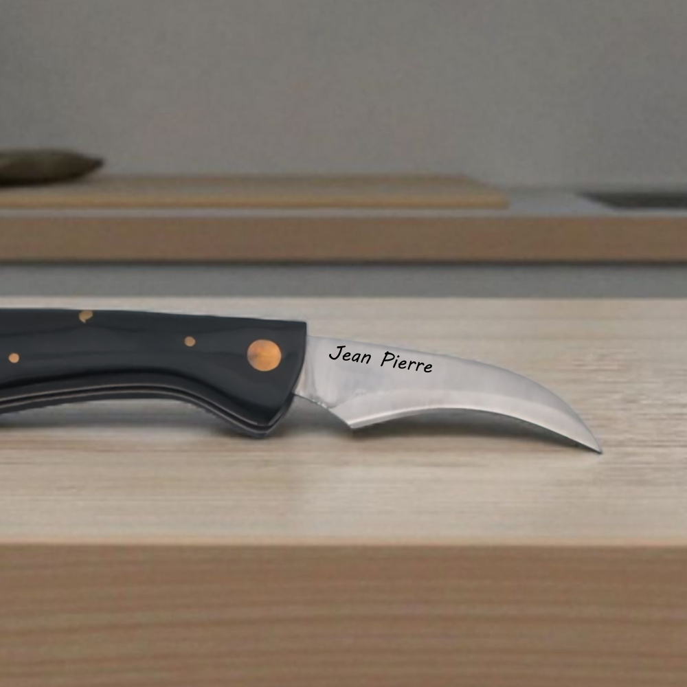 Couteau à Champignon Personnalisable – Lame Inox & Brosse – Gravure Laser🧡 Atelier Éclats d'Instants