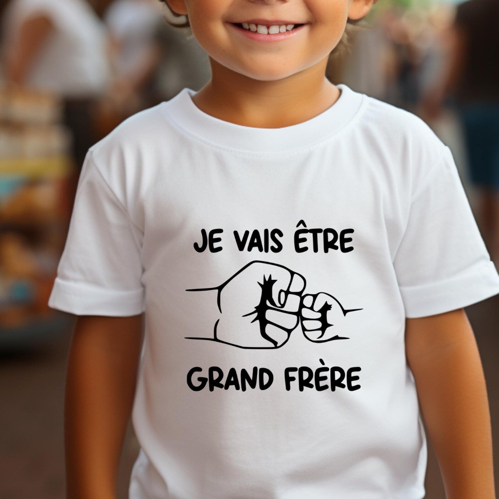 T-shirt enfant personnalisé – Je vais être grand frère ou Je vais être encore grand frère – Cadeau annonce grossesse original Atelier Éclats d'Instants
