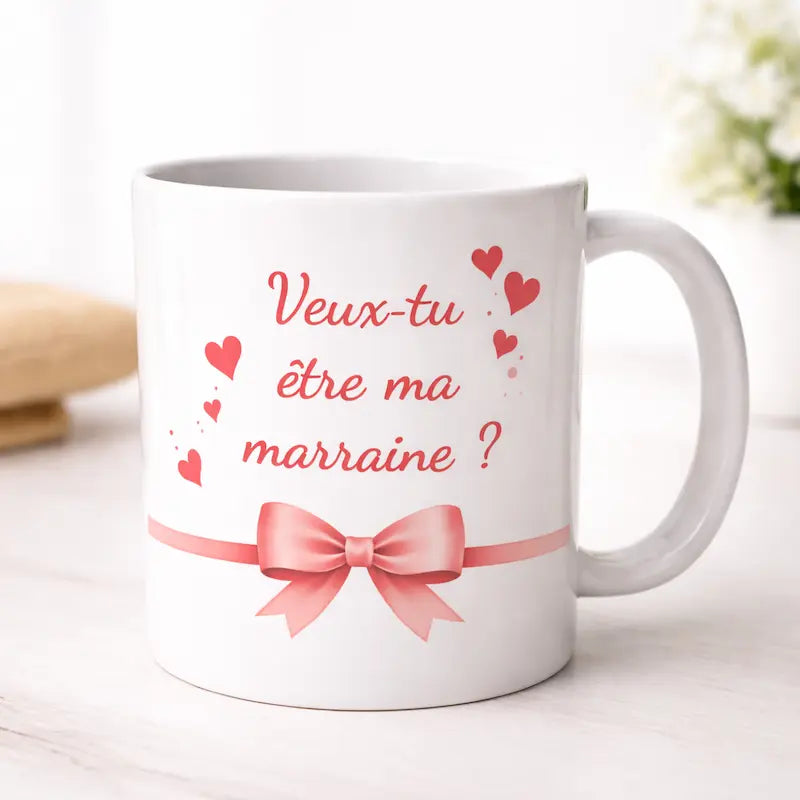 Mug “Veux-tu être ma marraine ?” – Cadeau original demande marraine Atelier Éclats d'Instants