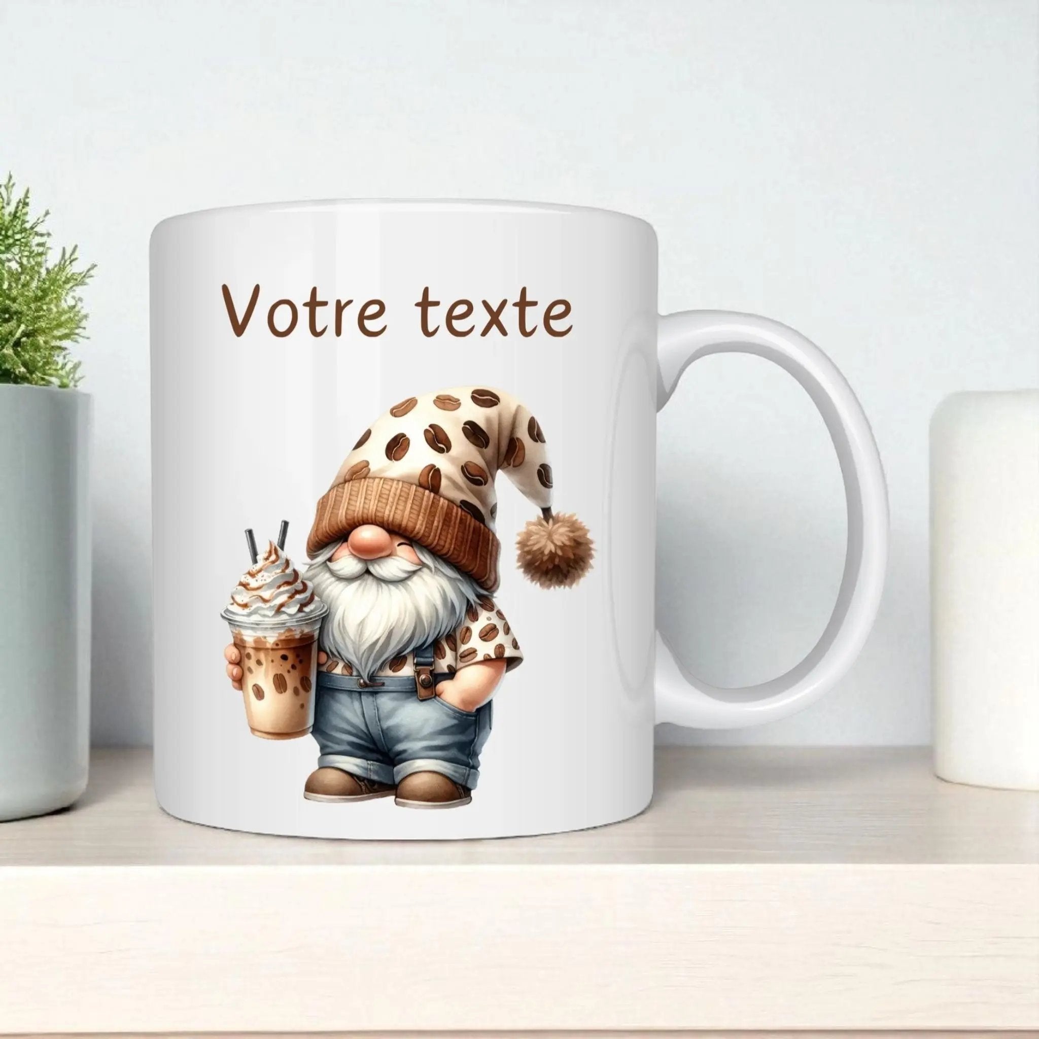 Mug personnalisable avec gnome – Cadeau original et cocooning Atelier Éclats d'Instants