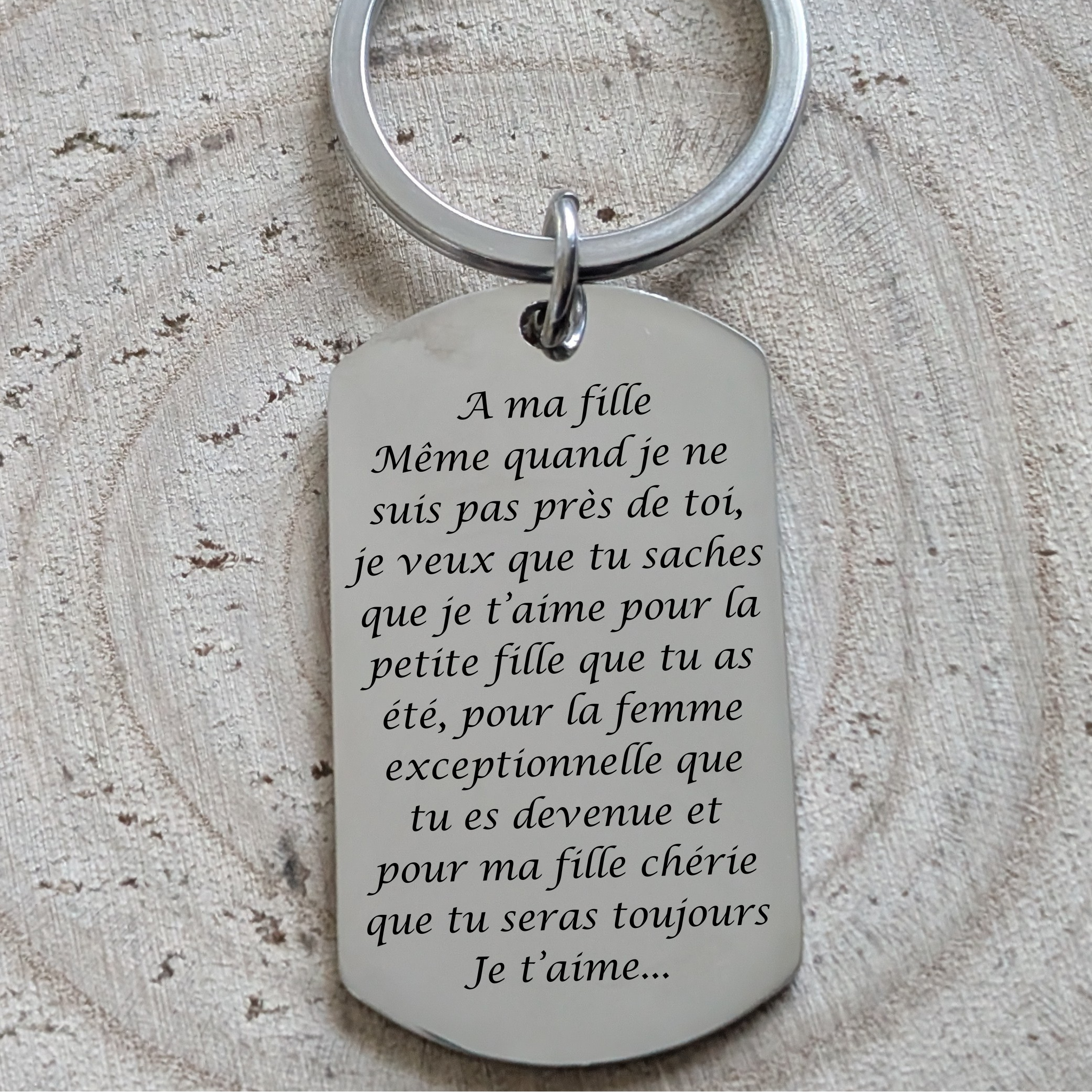 Porte-clés personnalisable avec prénom et message d’amour " A ma Fille" Atelier Éclats d'Instants