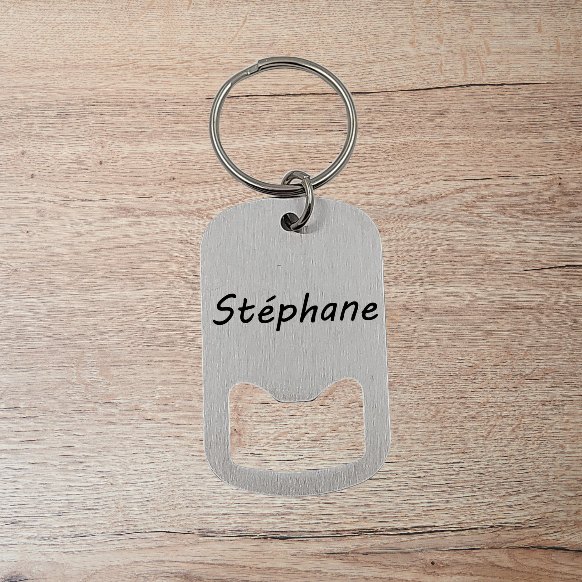 Porte-clés décapsuleur “Meilleur Parrain du monde” – Cadeau personnalisé en acier inoxydable Atelier Éclats d'Instants