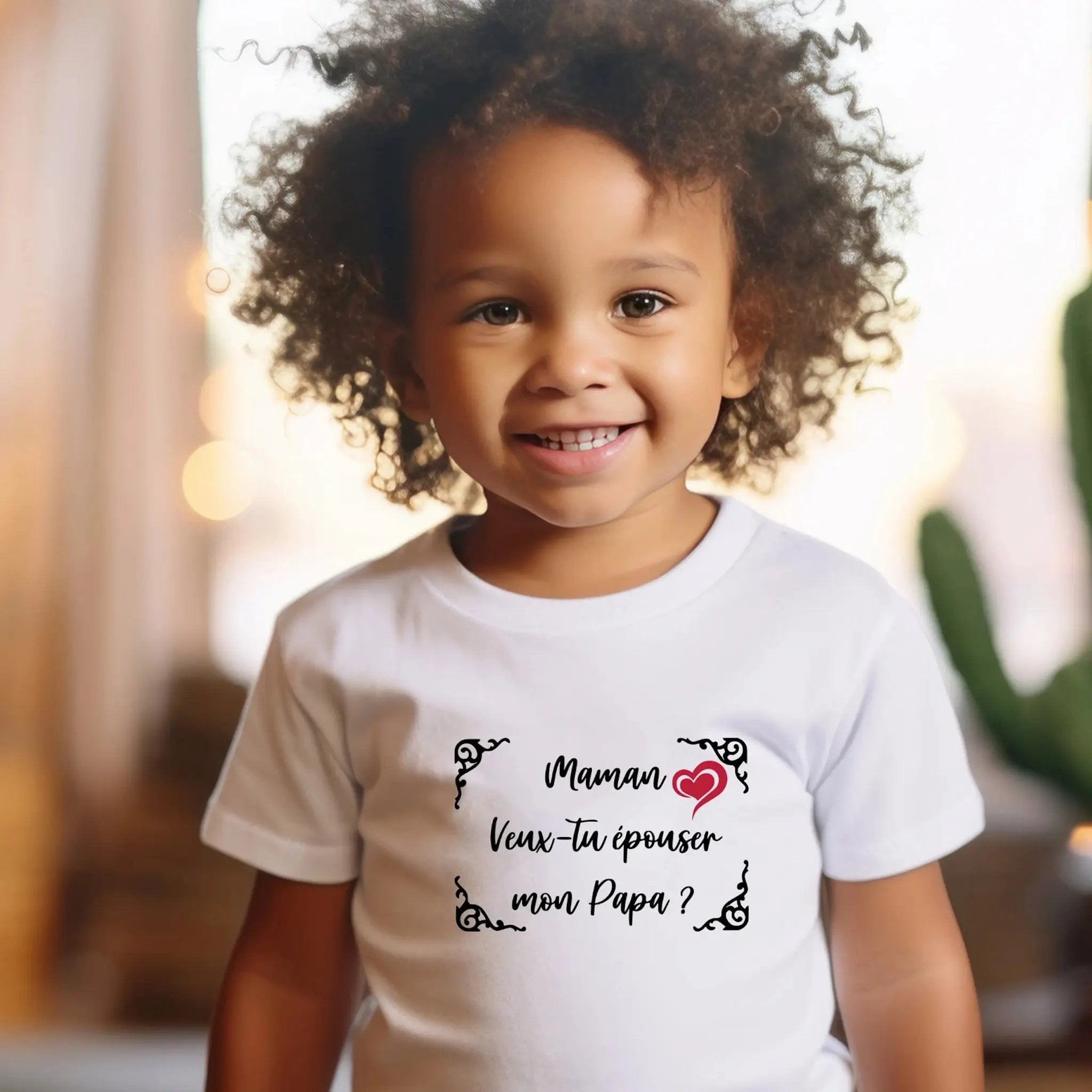 T-shirt enfant “Maman, veux-tu épouser mon Papa ?” – Cadeau original de demande en mariage 💍 Atelier Éclats d'Instants