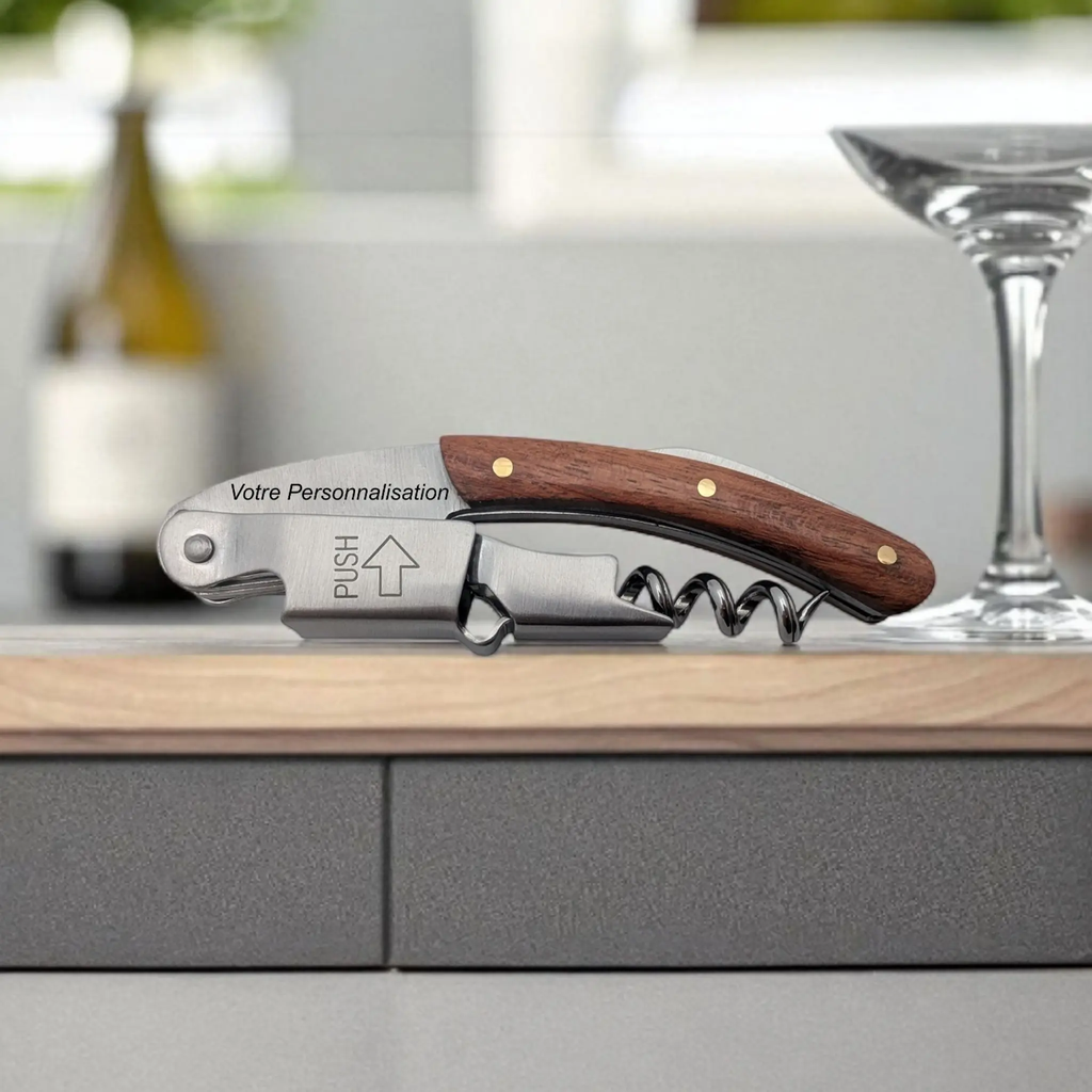Tire-bouchon Sommelier Personnalisé  Gravure au Laser 🎁 Atelier Éclats d'Instants