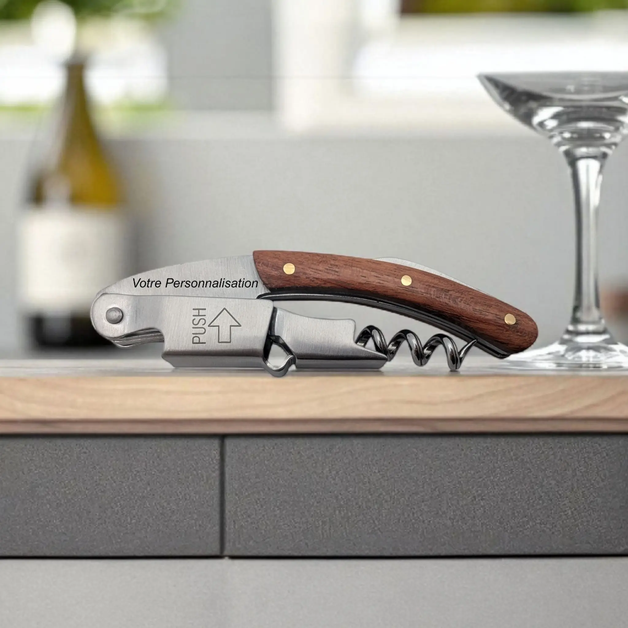 Tire-bouchon Sommelier Personnalisé  Gravure au Laser 🎁 Atelier Éclats d'Instants