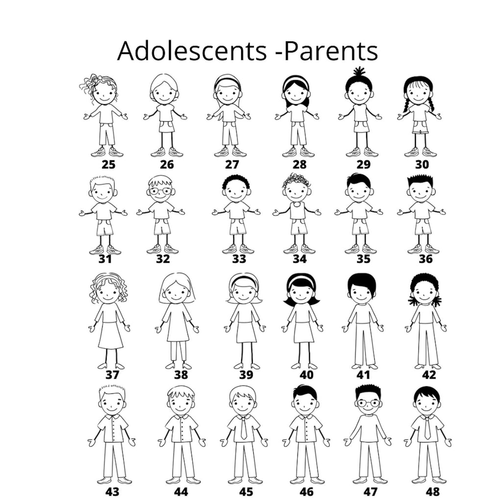 Porte-clés famille personnalisable – Gravure laser sur acier inoxydable (4 personnages) Atelier Éclats d'Instants