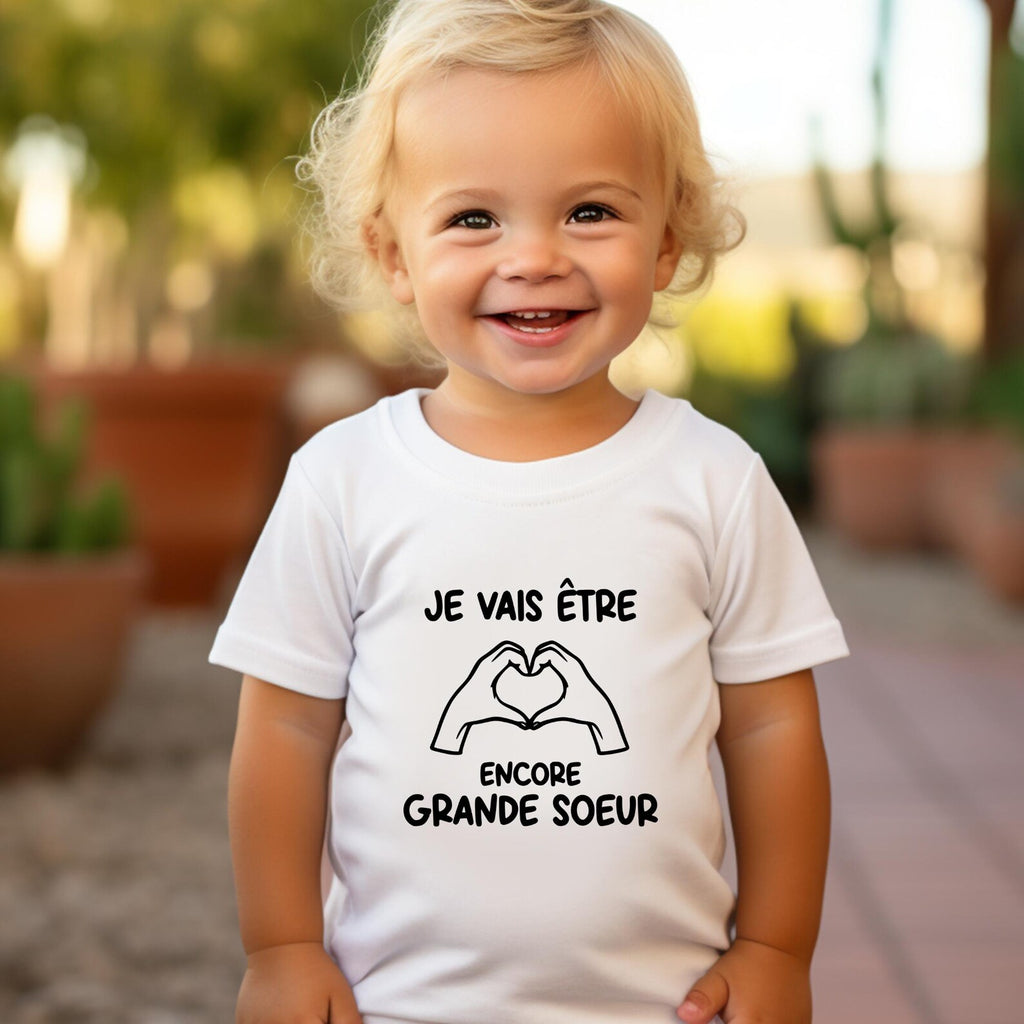 T-shirt enfant personnalisé – Je vais être grande soeur ou Je vais être encore grande soeur – Cadeau annonce grossesse original Atelier Éclats d'Instants