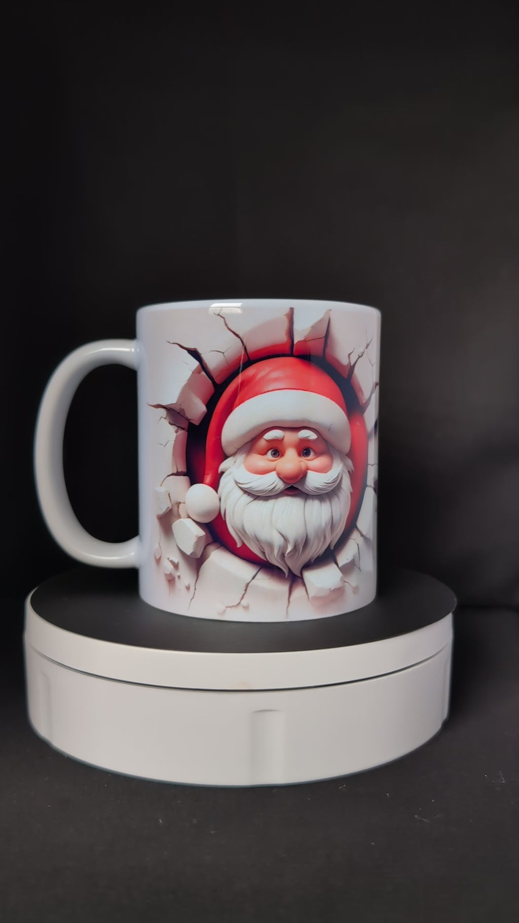 Tasse Père Noël 3D - Mug Original Effet Mur Cassé - Idée Cadeau de Noêl Festif 🎅