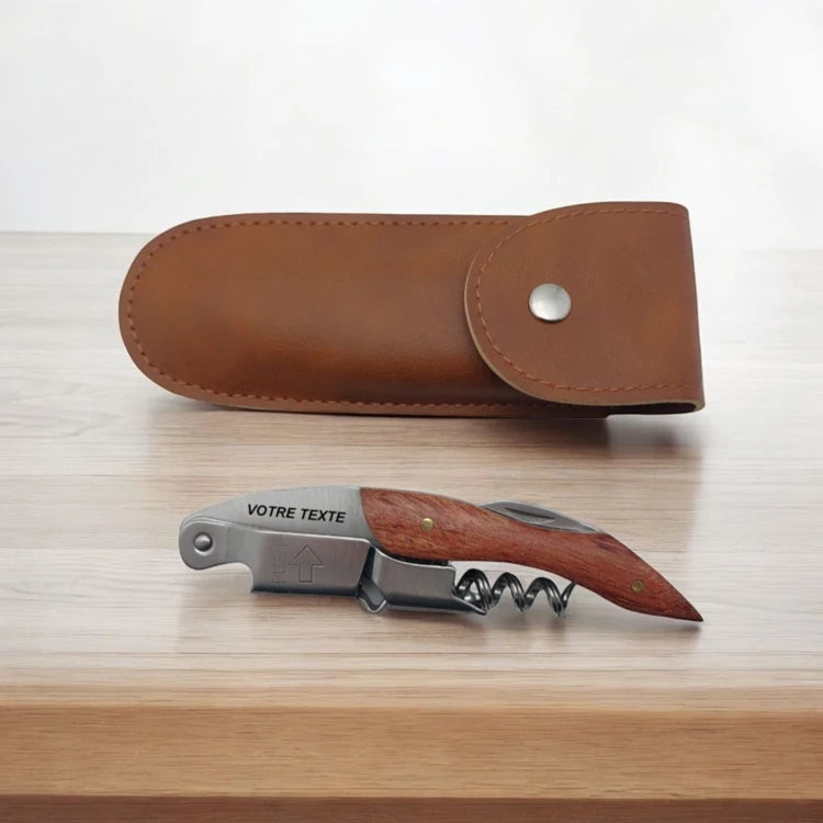 Sommelier Personnalisable avec Gravure Laser + Étui – Cadeau Élégant 🎁 Atelier Éclats d'Instants
