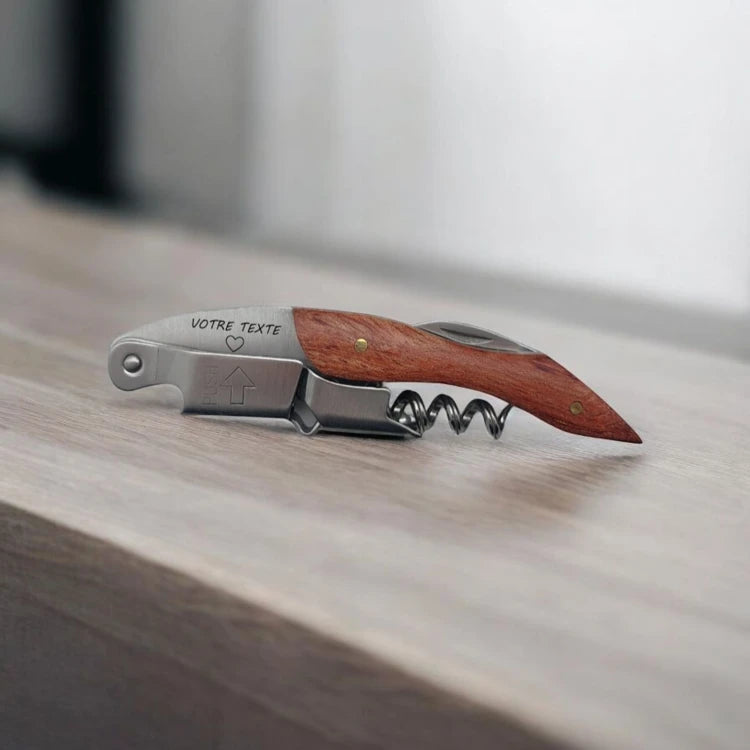 Sommelier Personnalisable avec Gravure Laser + Étui – Cadeau Élégant 🎁 Atelier Éclats d'Instants
